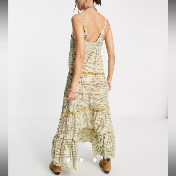 Free People Intimately Midnight Dance Tiered Metallic Printed Lattice Beach Maxi - Picture 5 of 7